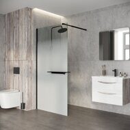 Душевая перегородка Niagara Nova NG-582-10BLACK (100х200) черный матовый,стекло белый градиент,1 место